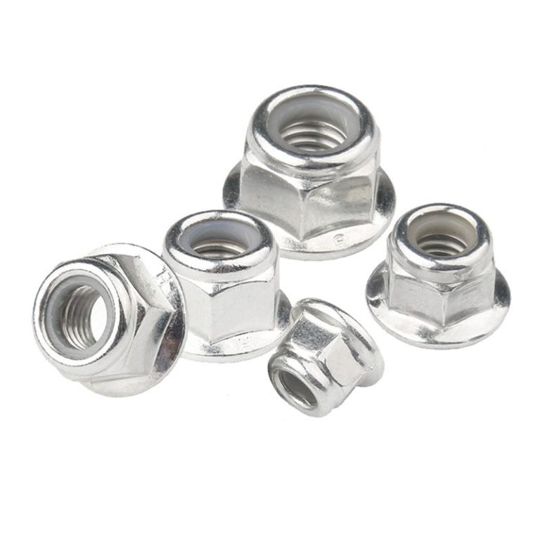 Metric DIN 6926 Hexagon Washer Self Locking Nut White Zinc Plated Hex Flange Nylon Lock Nut for Bolt1
